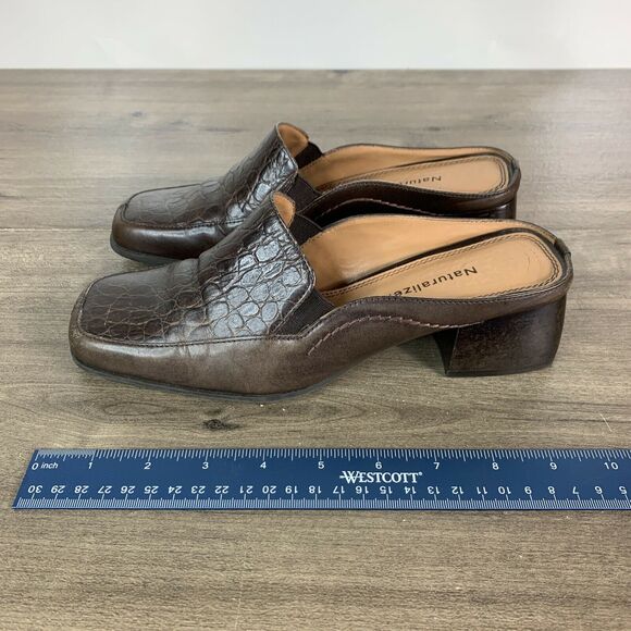 Naturalizer Womens Mules Shoes Leather Size 7.5 M Brown Slide Slip On - Picture 5 of 10